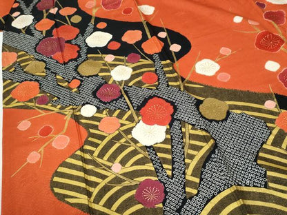 平和屋着物●豪華振袖　枝梅文　金彩　正絹　逸品　CABI2494yc
