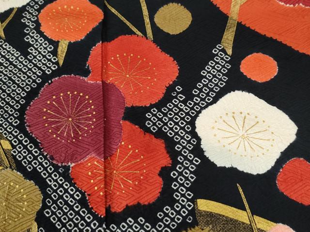 平和屋着物●豪華振袖　枝梅文　金彩　正絹　逸品　CABI2494yc