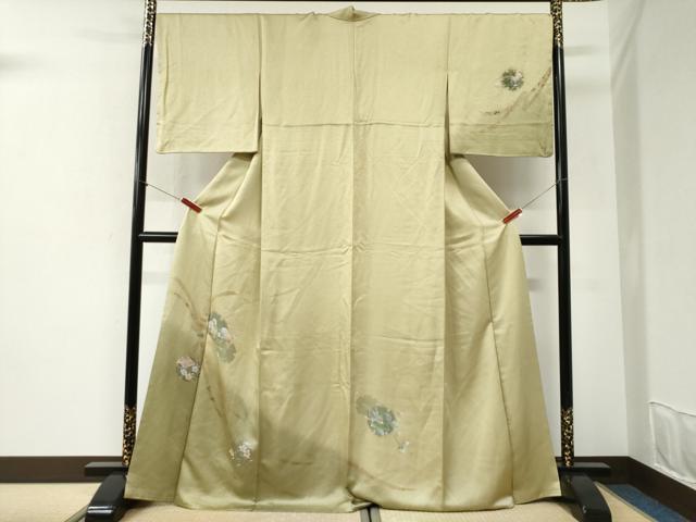 平和屋着物●訪問着　束ね熨斗雪輪花唐草文　暈し染め　金彩　正絹　逸品　CABI2497yc