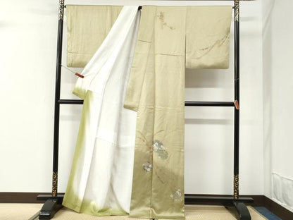 平和屋着物●訪問着　束ね熨斗雪輪花唐草文　暈し染め　金彩　正絹　逸品　CABI2497yc