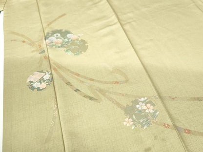 平和屋着物●訪問着　束ね熨斗雪輪花唐草文　暈し染め　金彩　正絹　逸品　CABI2497yc