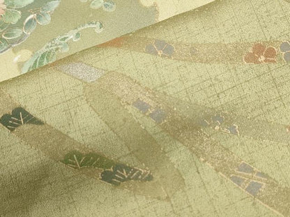 平和屋着物●訪問着　束ね熨斗雪輪花唐草文　暈し染め　金彩　正絹　逸品　CABI2497yc