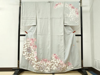 平和屋着物●訪問着　作家物　乱菊槍梅文　暈し染め　金糸　正絹　逸品　未使用　CABI2498yc