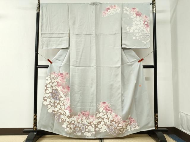 平和屋着物●訪問着　作家物　乱菊槍梅文　暈し染め　金糸　正絹　逸品　未使用　CABI2498yc