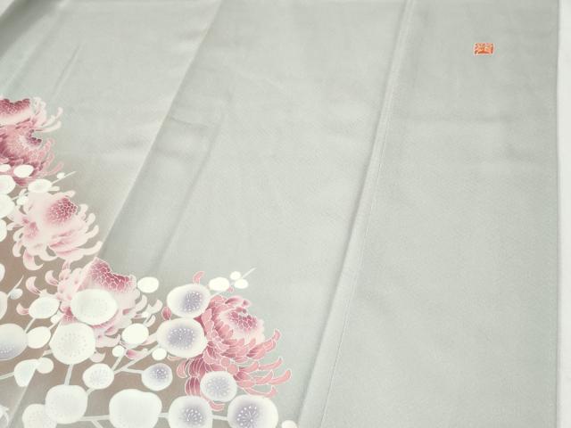 平和屋着物●訪問着　作家物　乱菊槍梅文　暈し染め　金糸　正絹　逸品　未使用　CABI2498yc