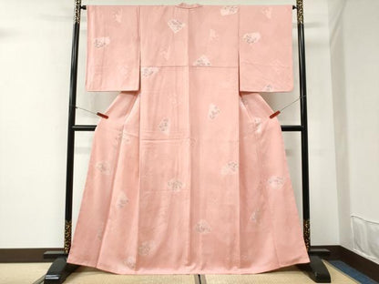 平和屋着物●上質な小紋　手描き　絞り　地紋起こし　菊花文　正絹　逸品　CABI2499yc