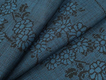 平和屋着物●本場大島紬　9マルキ　枝花文　正絹　逸品　CABI2500yc
