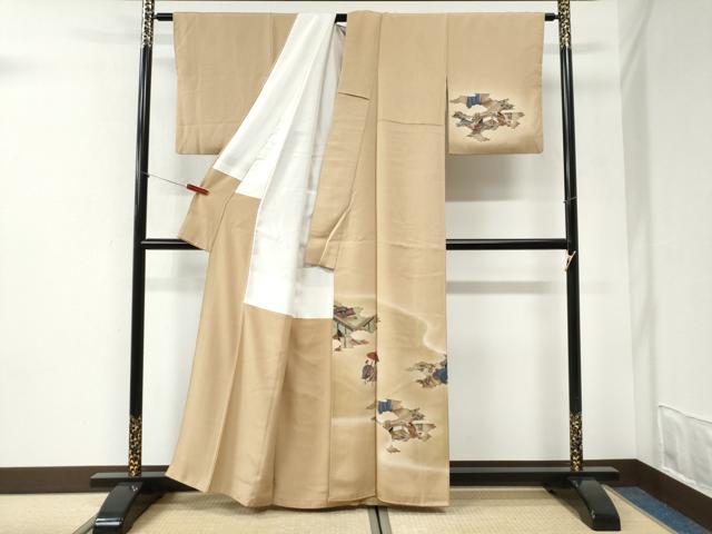 平和屋着物●友禅師・京の名工・伝統工芸士・樽本伊勢蔵　訪問着　手描き　人物風景文　暈し染め　正絹　逸品　CABI2502yc