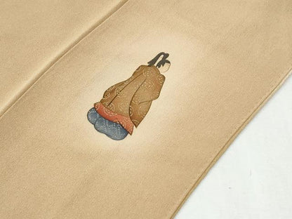 平和屋着物●友禅師・京の名工・伝統工芸士・樽本伊勢蔵　訪問着　手描き　人物風景文　暈し染め　正絹　逸品　CABI2502yc