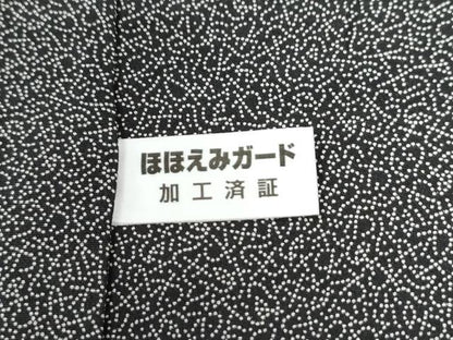 平和屋着物●野村一峰　訪問着　紬地　兎　三日月　蛍暈し　黒地　正絹　逸品　CABI2506yc