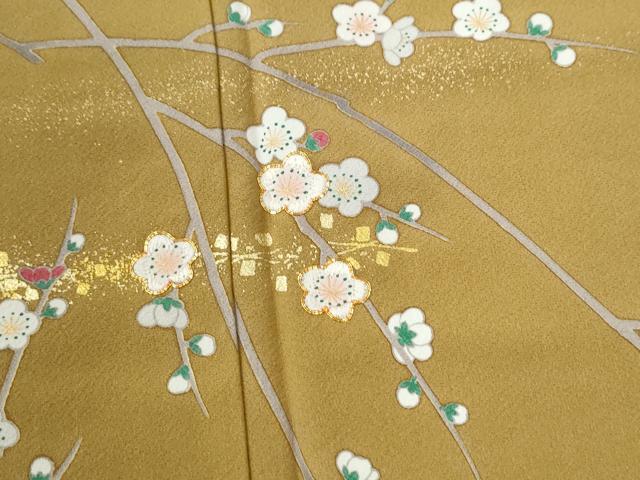 平和屋着物●訪問着　駒刺繍　流水枝梅草花文　暈し染め　金彩　正絹　逸品　CABI2507yc
