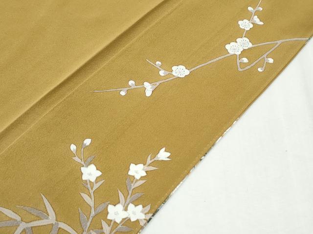 平和屋着物●訪問着　駒刺繍　流水枝梅草花文　暈し染め　金彩　正絹　逸品　CABI2507yc