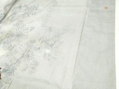 平和屋着物●本場大島紬　訪問着　作家物　手描き　100亀甲　総詰め　雀　草木文　正絹　逸品　CABI2509yc