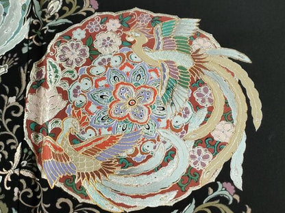 平和屋着物●豪華黒留袖　鳳凰更紗花唐草文　金銀彩　正絹　逸品　CABI2510yc