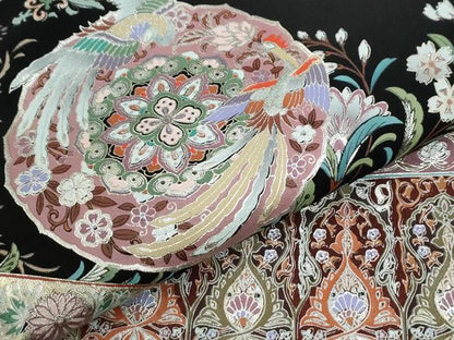 平和屋着物●豪華黒留袖　鳳凰更紗花唐草文　金銀彩　正絹　逸品　CABI2510yc