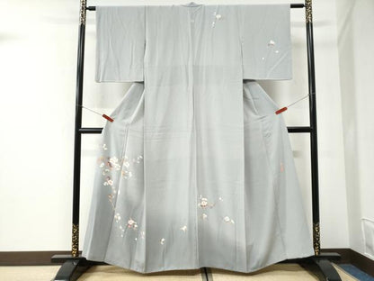 平和屋着物●京加賀友禅　百貫達雄　訪問着　枝花文　暈し染め　正絹　逸品　CABI2514yc