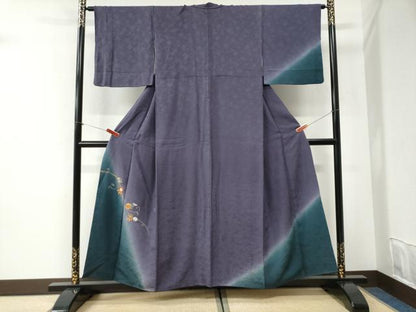 平和屋着物●訪問着　総刺繍　花唐草文　暈し染め　金糸　やまと誂製　正絹　逸品　CABI2516yc