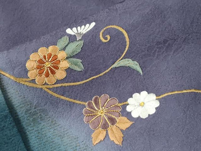 平和屋着物●訪問着　総刺繍　花唐草文　暈し染め　金糸　やまと誂製　正絹　逸品　CABI2516yc