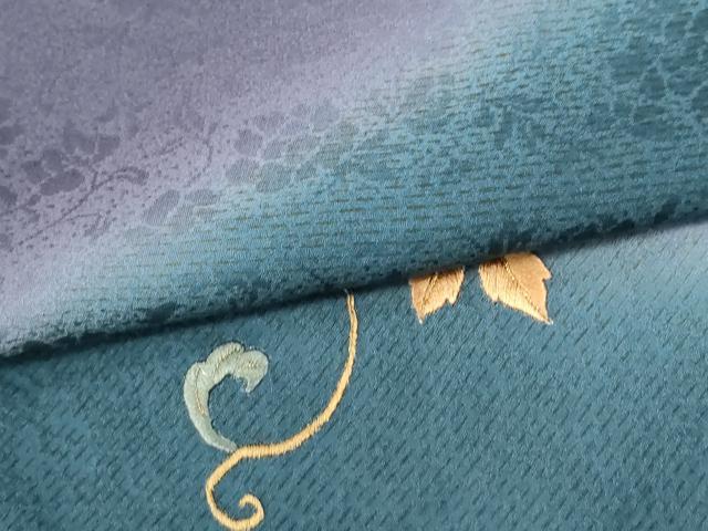 平和屋着物●訪問着　総刺繍　花唐草文　暈し染め　金糸　やまと誂製　正絹　逸品　CABI2516yc