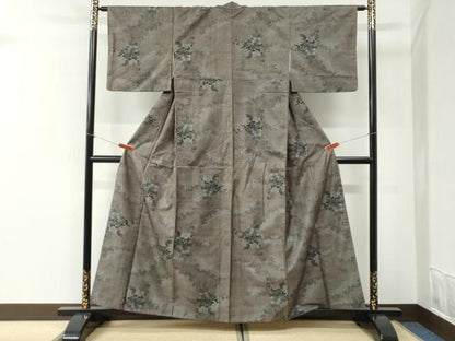 平和屋着物●本場大島紬　9マルキ　枝花文　正絹　逸品　CABI2517yc