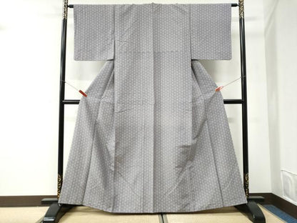 平和屋着物●江戸小紋　麻の葉文様　正絹　逸品　CABI2527yc