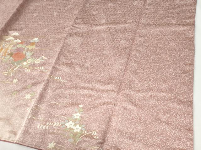平和屋着物●訪問着　御所車草花文　暈し染め　金彩　正絹　逸品　未使用　CABI2534yc