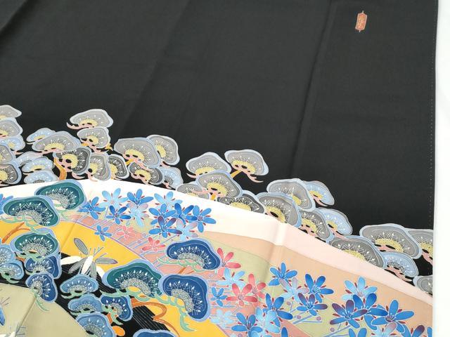 平和屋着物●本加賀友禅作家　二塚長生　黒留袖　松竹梅　正絹　逸品　CABI2536yc