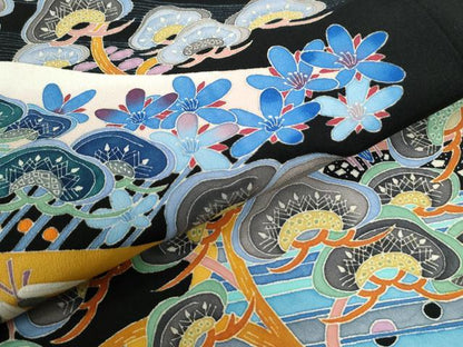 平和屋着物●本加賀友禅作家　二塚長生　黒留袖　松竹梅　正絹　逸品　CABI2536yc