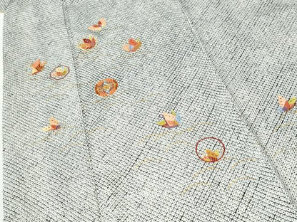 平和屋着物●訪問着　総刺繍　駒刺繍　本疋田絞り　舞蝶文　金彩　正絹　逸品　CABI2538yc