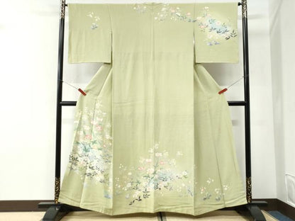 平和屋着物●訪問着　友禅　作家物　草花文　大丸扱い　正絹　逸品　CABI2540yc