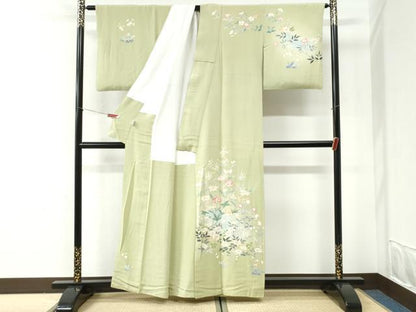 平和屋着物●訪問着　友禅　作家物　草花文　大丸扱い　正絹　逸品　CABI2540yc