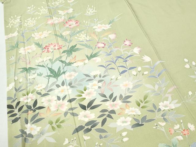 平和屋着物●訪問着　友禅　作家物　草花文　大丸扱い　正絹　逸品　CABI2540yc