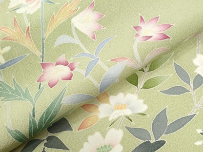 平和屋着物●訪問着　友禅　作家物　草花文　大丸扱い　正絹　逸品　CABI2540yc