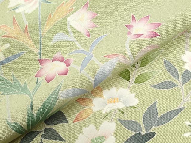 平和屋着物●訪問着　友禅　作家物　草花文　大丸扱い　正絹　逸品　CABI2540yc