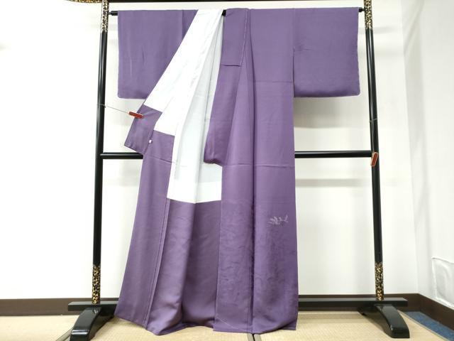 平和屋着物●本加賀友禅作家　押田正義　色留袖　飛鶴御所車風景文　古代紫色　正絹　逸品　未使用　CABI2542yc