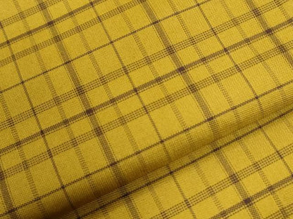 平和屋着物●黄八丈　紬　綾織　格子　正絹　逸品　未使用　CABI2544yc