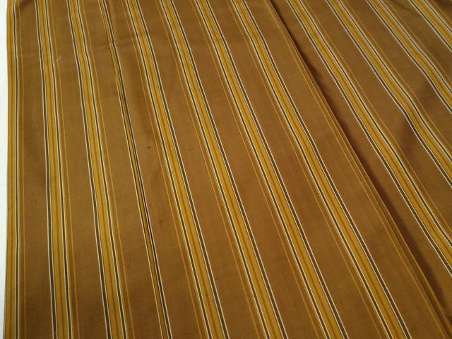 平和屋着物●黄八丈　紬　平織　縞　正絹　逸品　CABI2545yc