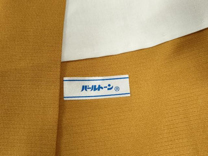 平和屋着物●黄八丈　紬　平織　縞　正絹　逸品　CABI2545yc