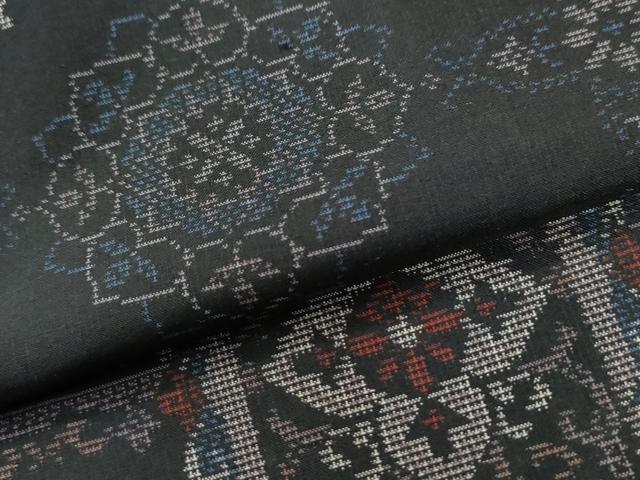 平和屋着物●本場大島紬　9マルキ　色紙花唐草文　正絹　逸品　未使用　CABI2546yc