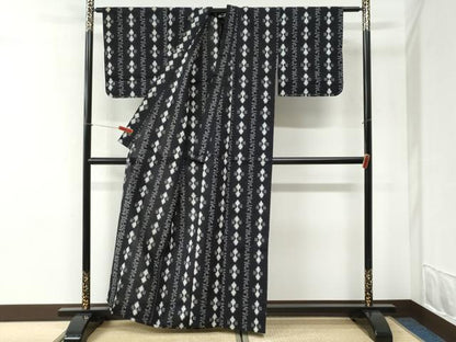 平和屋着物●久留米絣　単衣　吉祥唐草文　綿　逸品　未使用　CABI2552yc