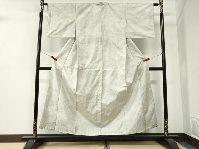 平和屋着物●本場大島紬　白大島　9マルキ　雲重ね文　正絹　逸品　CABI2554yc
