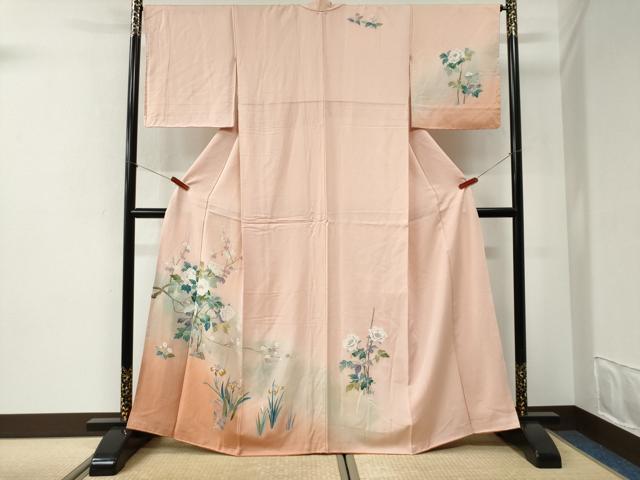 平和屋着物●訪問着　友禅　枝花文　暈し染め　正絹　逸品　未使用　CABI2558yc