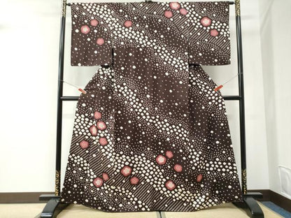 平和屋着物●訪問着　総絞り　舞花文　金彩　正絹　逸品　CABI2559yc