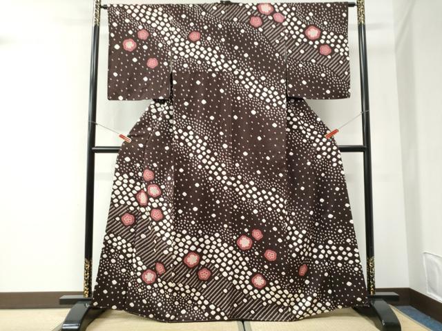平和屋着物●訪問着　総絞り　舞花文　金彩　正絹　逸品　CABI2559yc