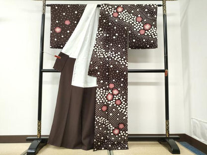 平和屋着物●訪問着　総絞り　舞花文　金彩　正絹　逸品　CABI2559yc