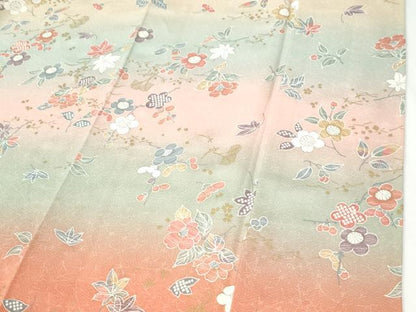 平和屋着物●訪問着　梅花文　暈し染め　金彩　正絹　逸品　CABI2563yc