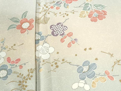 平和屋着物●訪問着　梅花文　暈し染め　金彩　正絹　逸品　CABI2563yc