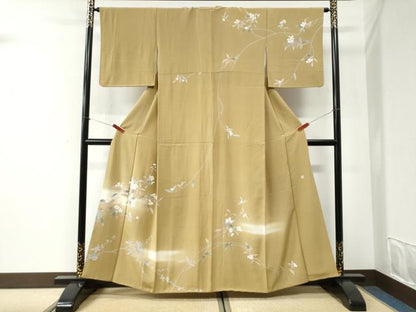 平和屋着物●訪問着　友禅　作家物　枝花文　暈し染め　正絹　逸品　CABI2565yc