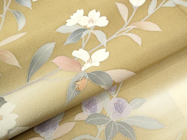平和屋着物●訪問着　友禅　作家物　枝花文　暈し染め　正絹　逸品　CABI2565yc