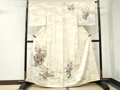 平和屋着物●訪問着　牡丹花車文　金彩　正絹　逸品　CABI2571yc